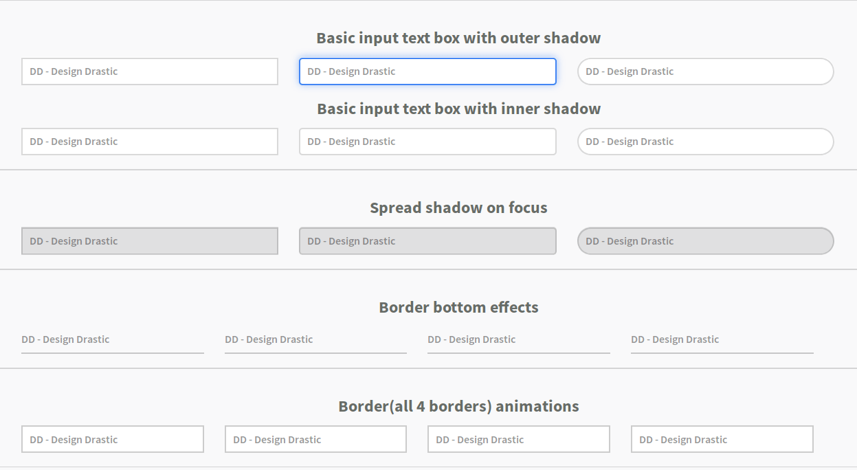 Creative Input Text Box Effects with CSS