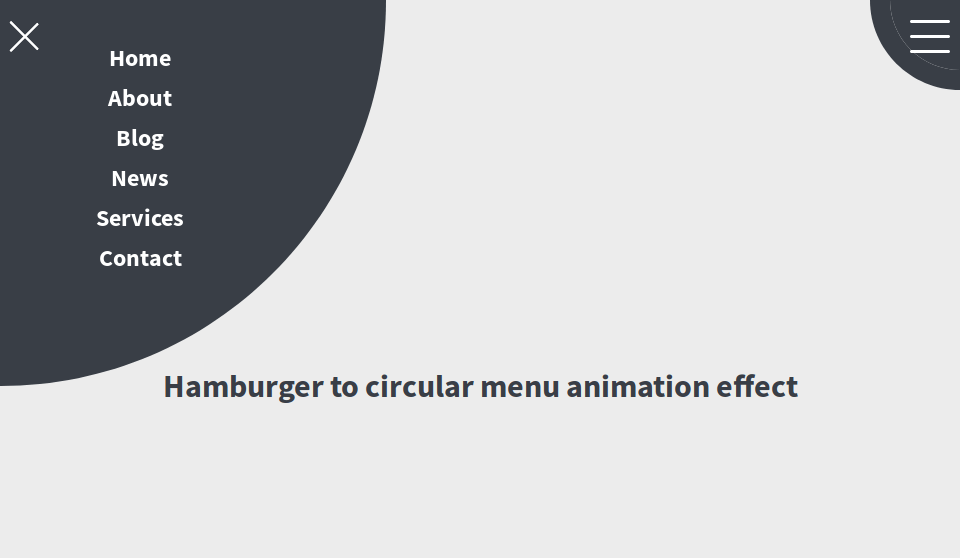 Hamburger Circular Menu In CSS