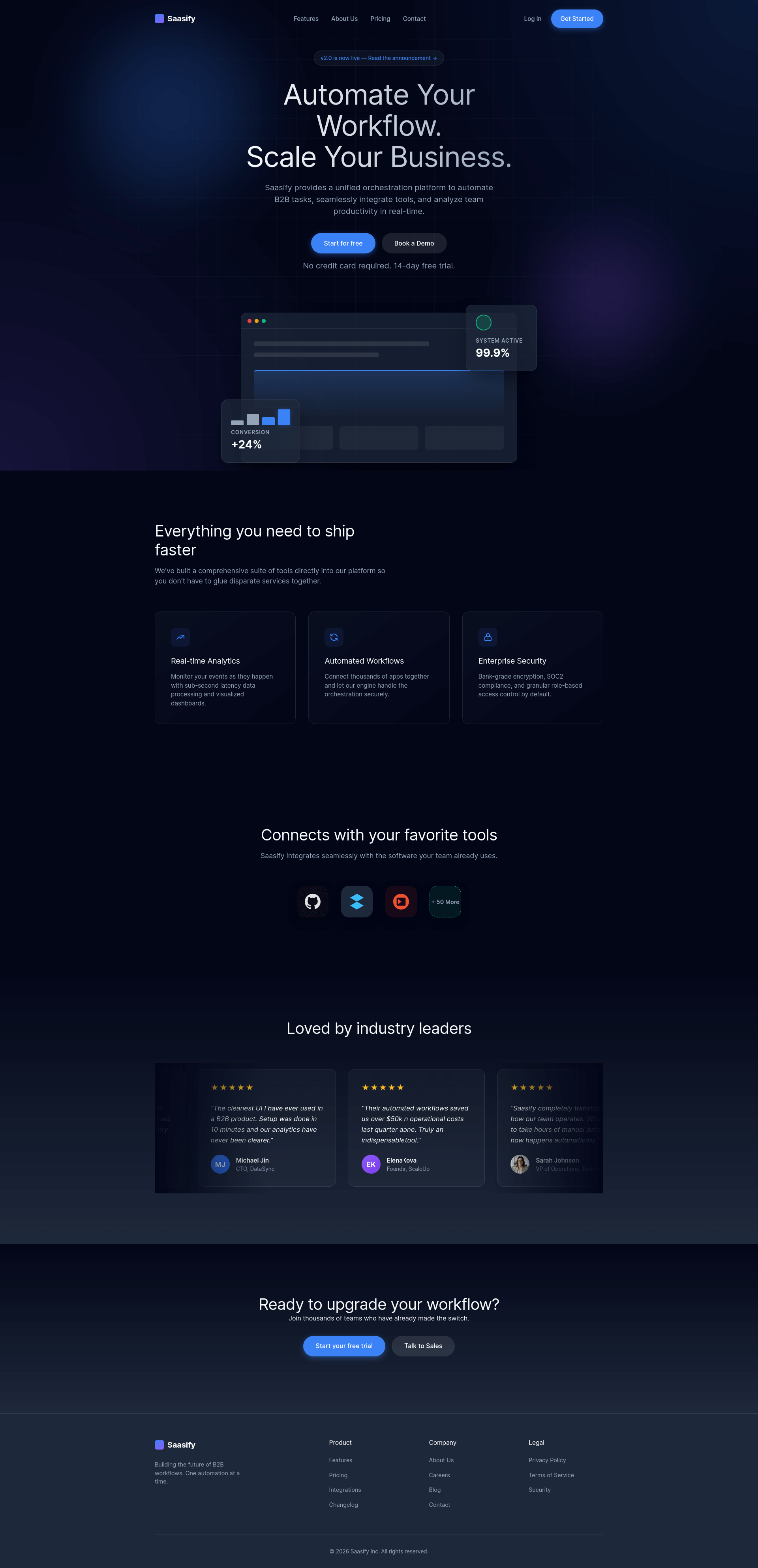 Minimalist SaaS Landing Page